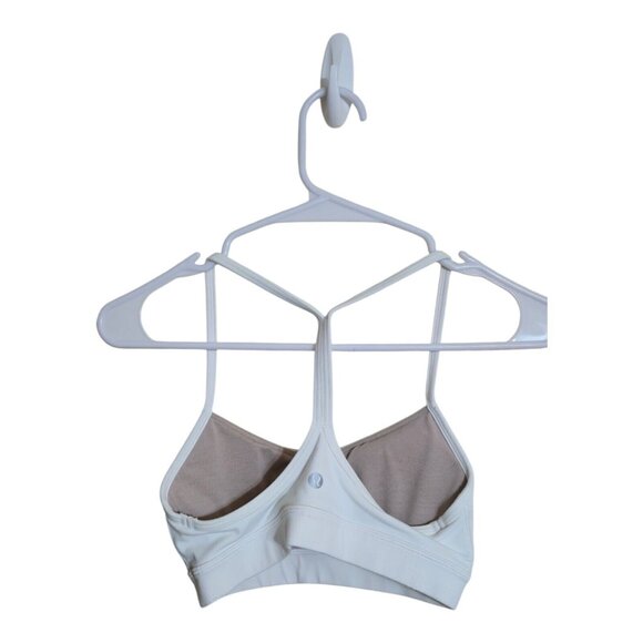 Lululemon Bra Women 4 White Flow Y Nulu Light Support Athleisure Gym LW2CTIS - Picture 2 of 5